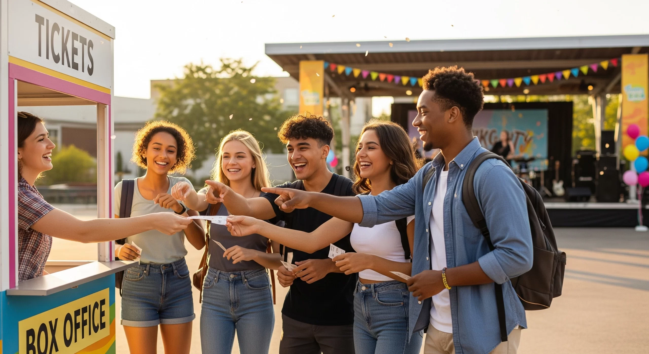 Estudantes comprando Ingressos